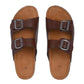 Mens Arizona Brown Leather Slippers